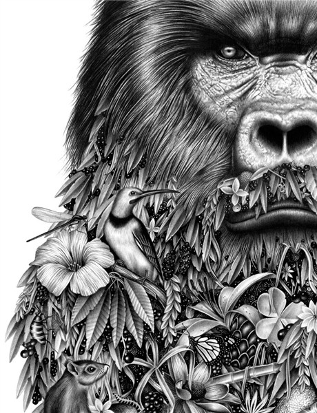 Surreal Graphite Drawings by 'Violaine & Jeremy' Merge Natur