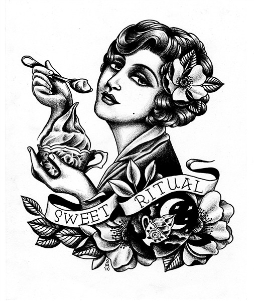 Sweet Ritual - Austin, TX Square Market Vintage tattoo art,