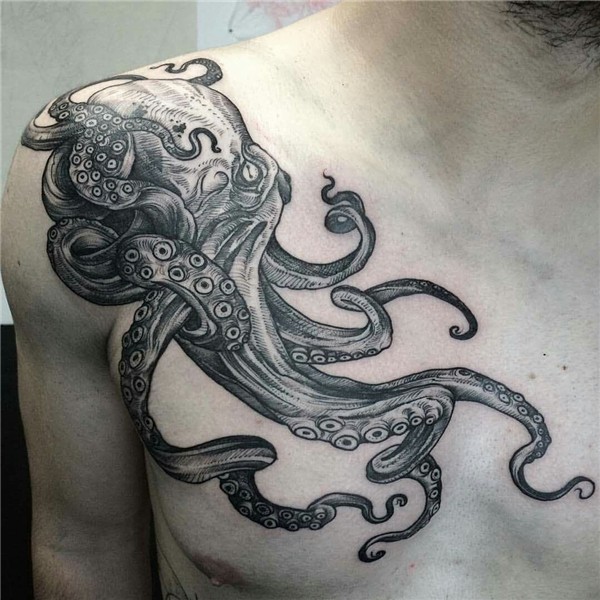 Tatouage d'épaule mal Kraken 1 Octopus tattoo design, Kraken