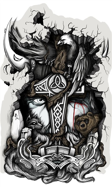 Tatto Odin Tatuaje céltico, Tatuajes vikingos, Vikingos