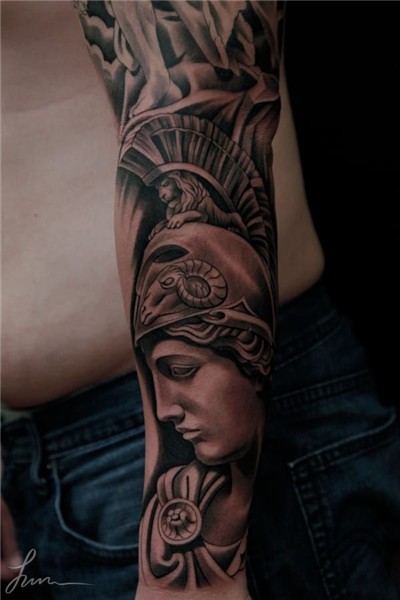 Tattoo Artist: Jun Cha Tatuagem de atena, Tatuagem masculina
