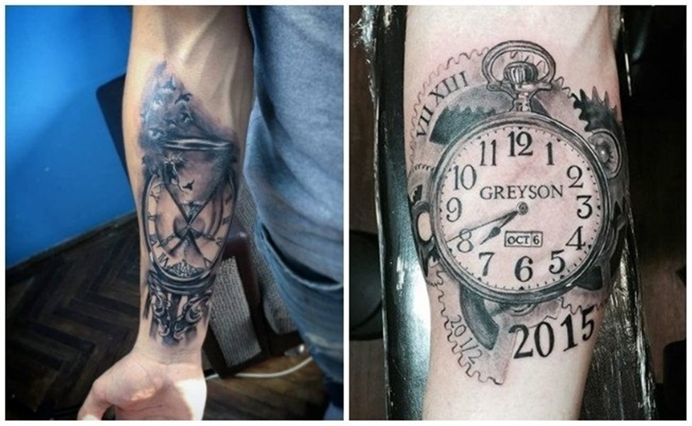 Tattoo En El Brazo Para Hombres Reloj