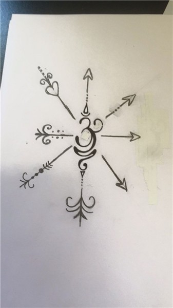 Tattoo I designed. Symbol in the middle means sister/family
