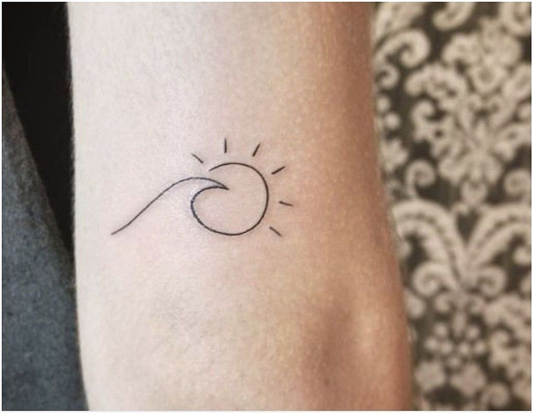 #TattooSymbolism #Tattoos Sun an wave tattoo, click for more