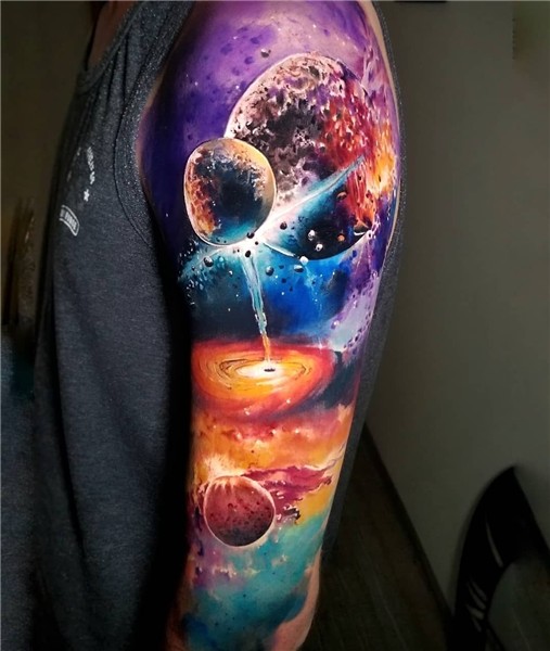 Tattoo artist Adrian Ciercoles iNKPPL Galaxy tattoo, Planet