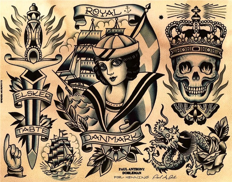 Tattoo background, Traditional tattoo art, Traditional tatto