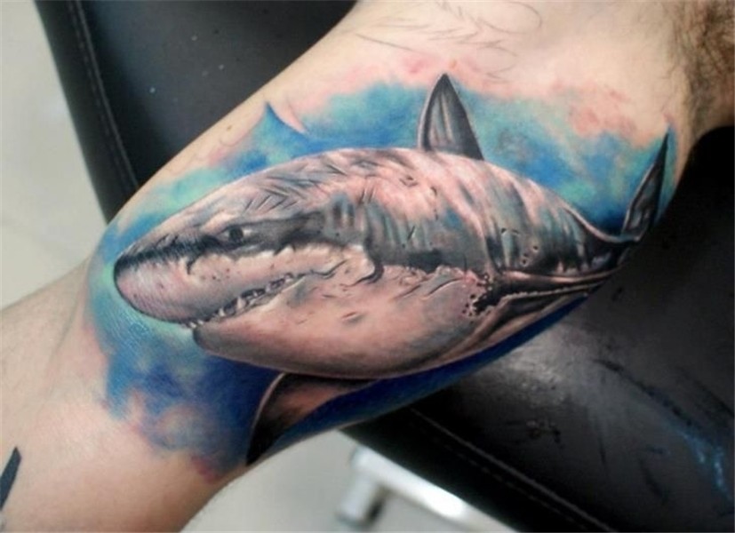 Tattoo by Astin Tattoo Shark tattoos, Animal sleeve tattoo,
