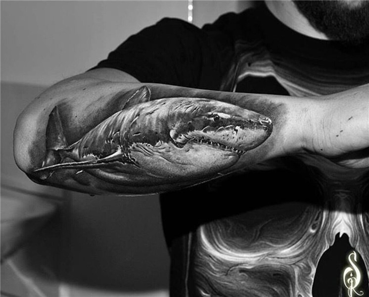 Tattoo by ig:spirotattoo Shark tattoos, Octopus tattoo sleev