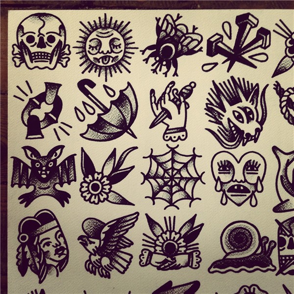 Tattoo flash by mr. levi netto, all designs are 7 x 7 cm 35