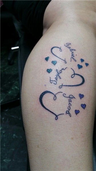 Tattoo , kids names, hearts Tattoos with kids names, Heart t