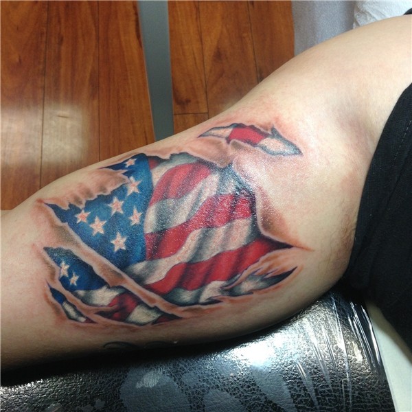 Tattoo of the Week: Flag Tear Out... - Independent Tattoo -