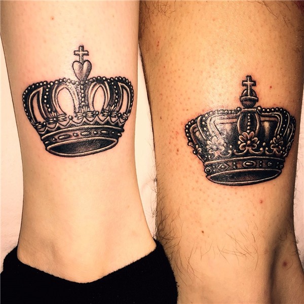 Tattoos - crowns - couples tattoo - king & queen Tattoos sku
