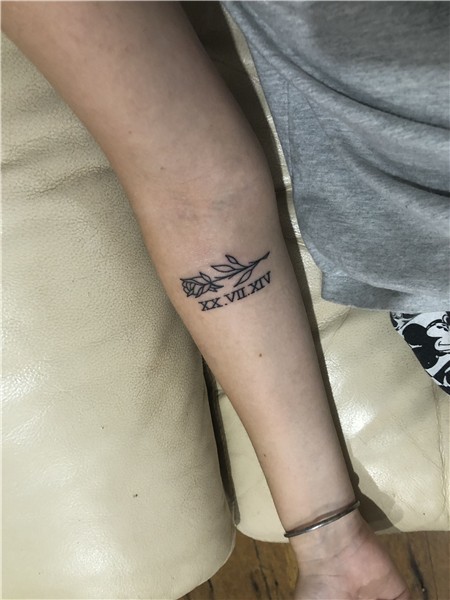 Tattoo. simple. rose. roman numerals. tittats tattoos, cute