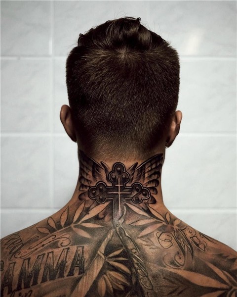 #Tattoosonneck Back of neck tattoo men, Neck tattoo for guys