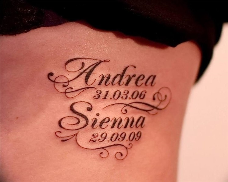 Tattoos with the date of birth of a child - 10 best photos