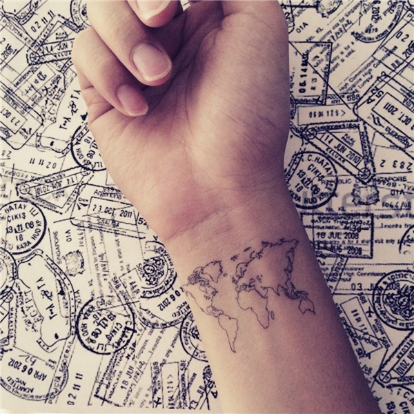 Tattoo world map discovered by Rosacarolinda on We Heart It