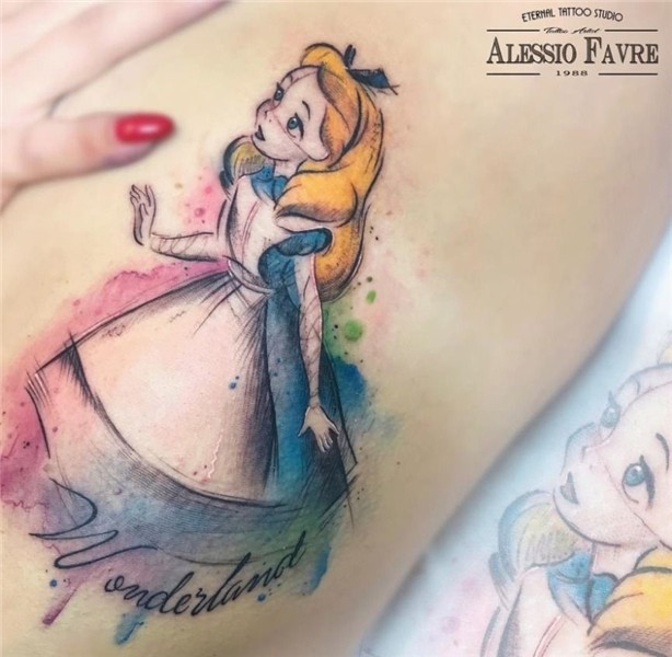 Tatuagem aquarela: fotos e onde fazer Wonderland tattoo, Ali