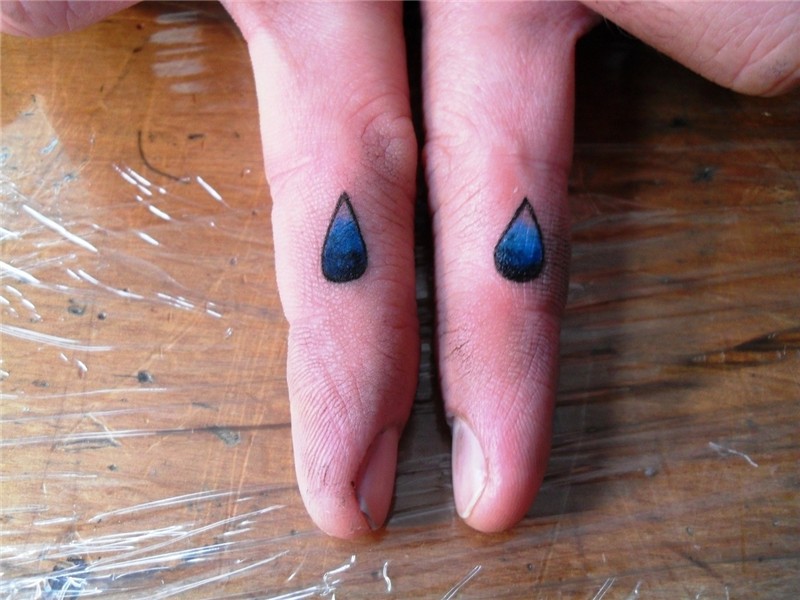 Tear Drop Tattoo on Fingers