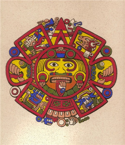 The Four Aztec Suns (Center of The Aztec Calendar) Aztec cal