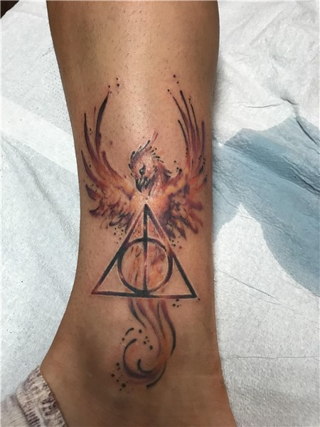 This Harry Potter Tattoo my girlfriend got today. Tattoo by