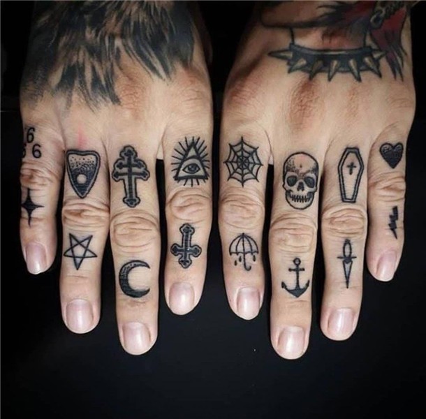 Tikari #fingertattoos Hand and finger tattoos, Men finger ta