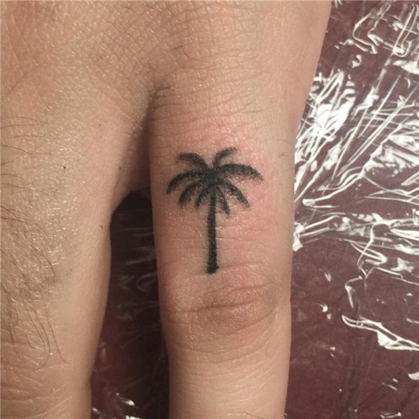 Tiny Palm Tree Tattoo Finger - tattoo design