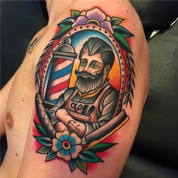 Traditional Barber by @samuelebriganti at Drum Tattoo in Orb