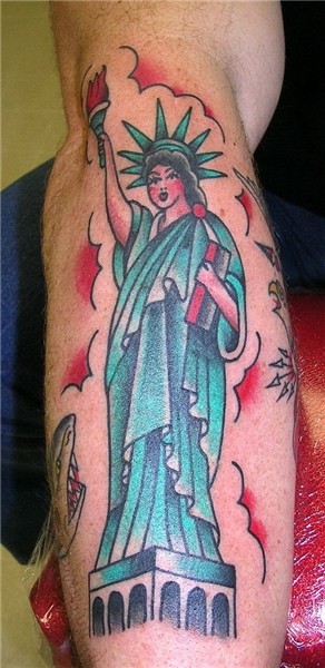 Traditional Statue of Liberty Tattoo by Krooked Ken at Bla.