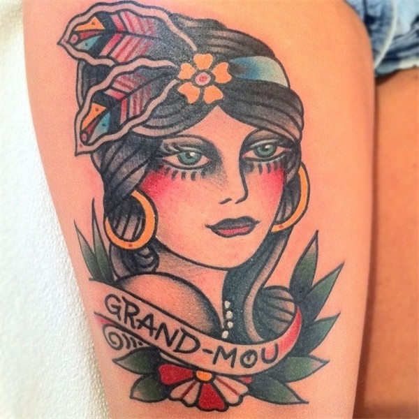 Traditional Woman Tattoo Flash