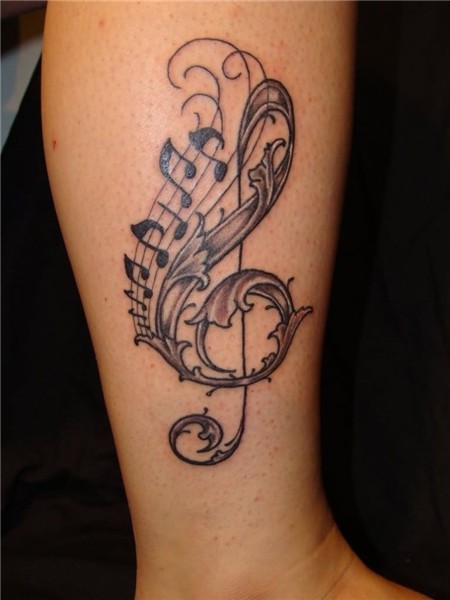 Treble clef tattoo - ideas that express love for music - Cre