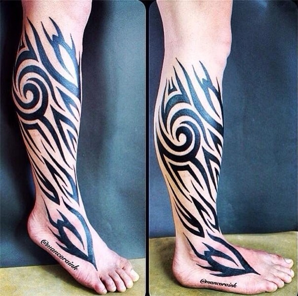 Tribal tattoo on leg Cool tribal tattoos, Tribal tattoos, Bo