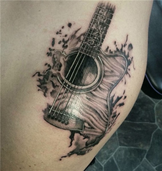 Tricky guitar shoulder piece Guitar tattoo, Sleeve tattoos,