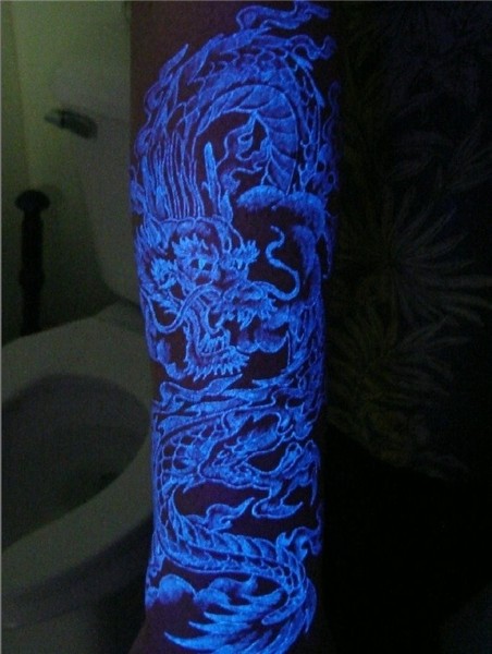 UV Ink Dragon Tattoo Black light tattoo, Dark tattoos for me