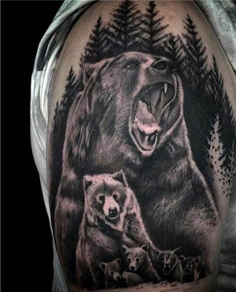Unique Bear Tattoo Design - Tattoo For Women
