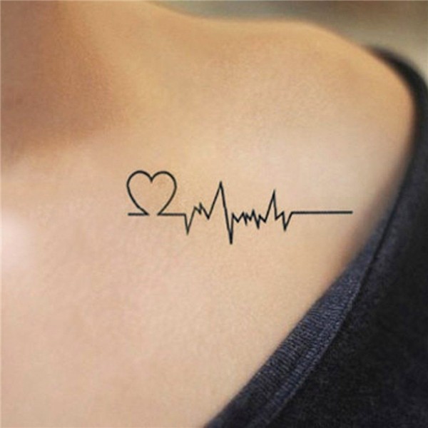 Unique Heartbeat Shoulder Tattoo Ideas for Women - Minimalis