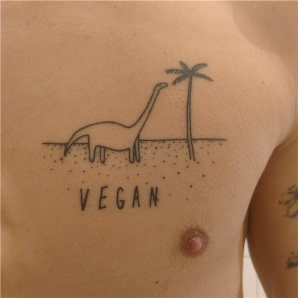 Vegan brontosaurus on my chest. Done by Victor Zabuga @ toe
