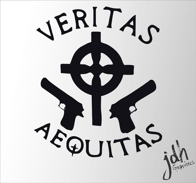 Veritas aequitas Vinyl Decal Adesivo com marcas Santos Justi