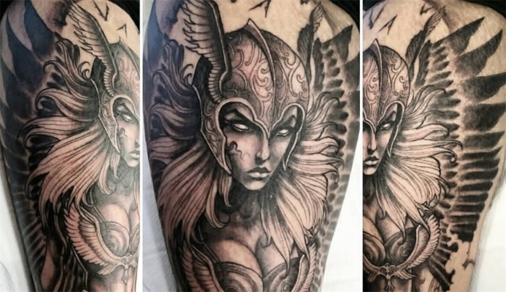 Viking Valkyrie Tattoo Valkyrie tattoo, Warrior tattoos, Epi