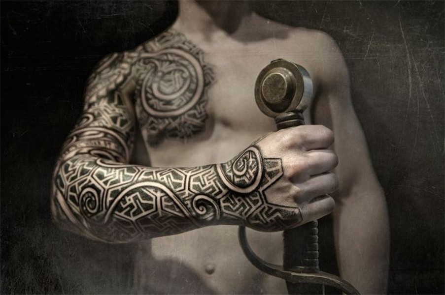 Vikings tattoos by Peter Walrus Madsen, a Mash-Up of Nordic