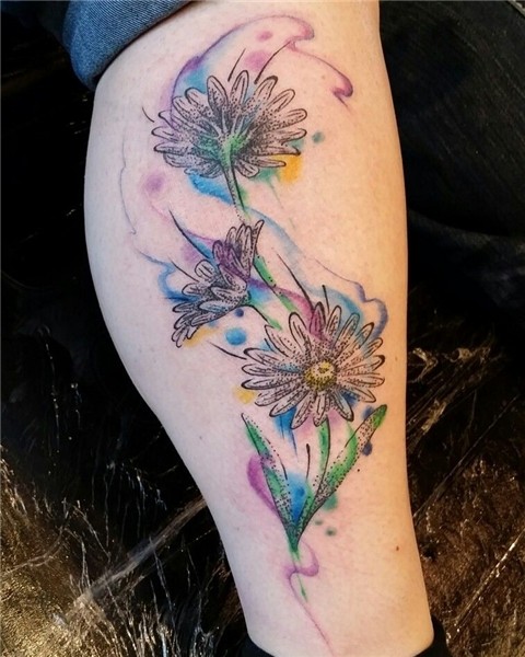 Watercolor Daisies tattoo Watercolor tattoo flower, Watercol
