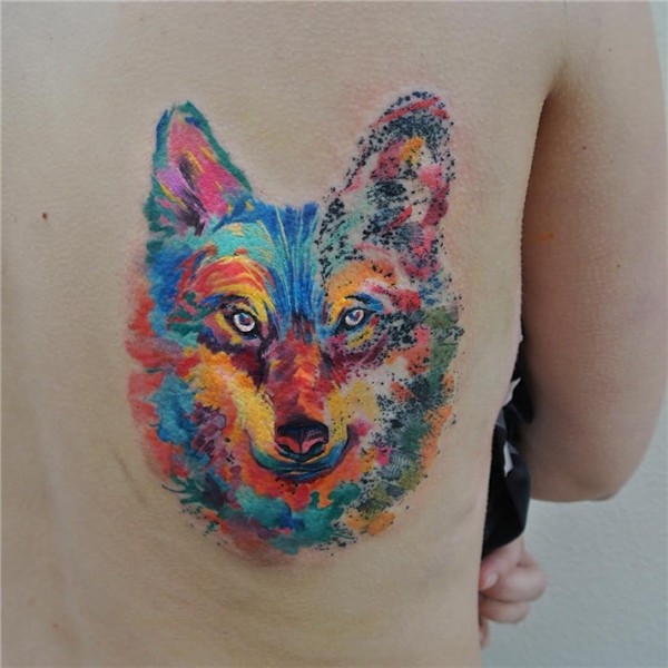 Watercolor Wolf Tattoo Designs, Ideas and Meaning Tattoos Fo