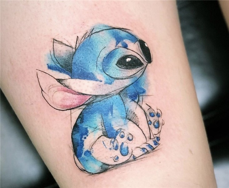 Watercolour Stitch Disney tattoos, Stitch tattoo, Watercolou