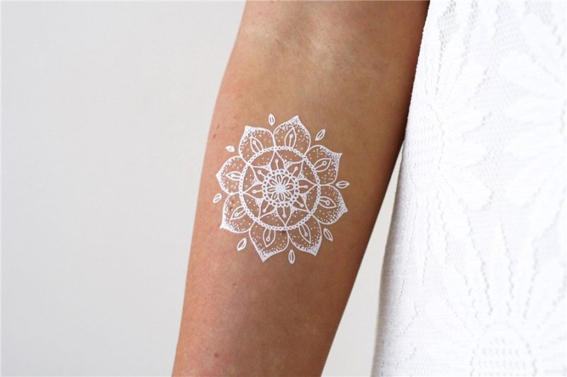 White mandala temporary tattoo