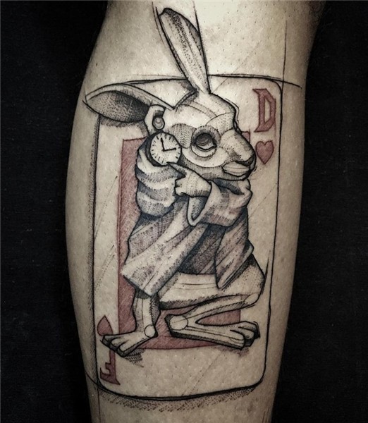 White rabbit White rabbit tattoo, Sleeve tattoos, Rabbit tat