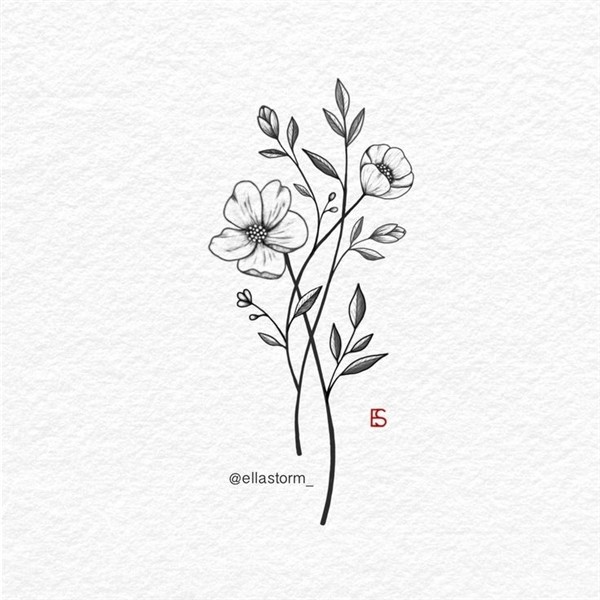 Wildflower tattoo design by Ella Storm @ellastorm Wildflower