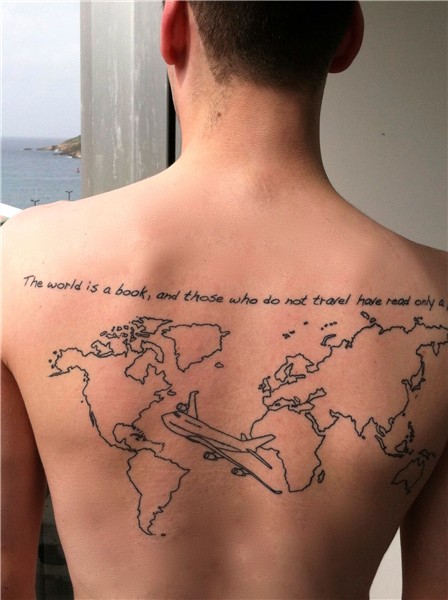World map tattoo. Map tattoos. The world is a book and those