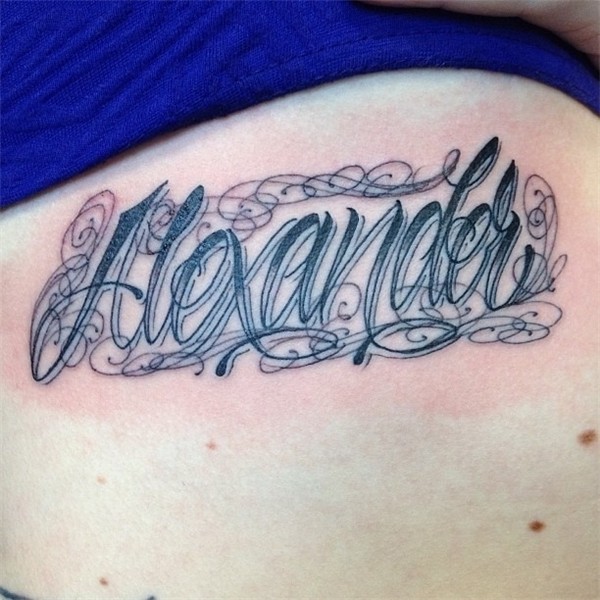 alexander rib script... #tattoo #tattoos #script #letterin.