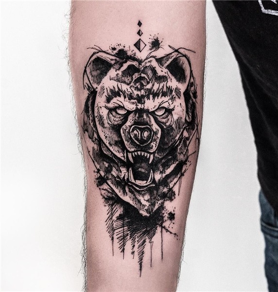 angry bear tattoo idea on the arm Tatouage homme, Tatouage s