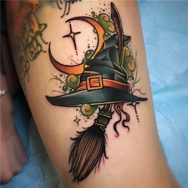 antwalsh_art Witch tattoo, Halloween tattoos, Spooky tattoos