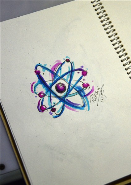 atom - watercolor tattoo sketch - Thiago Padovani Tattoo ske